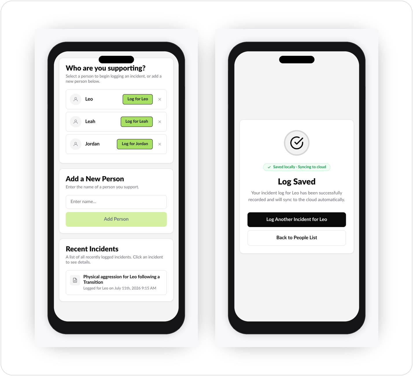 side by side mobile screens of the swiftabc app