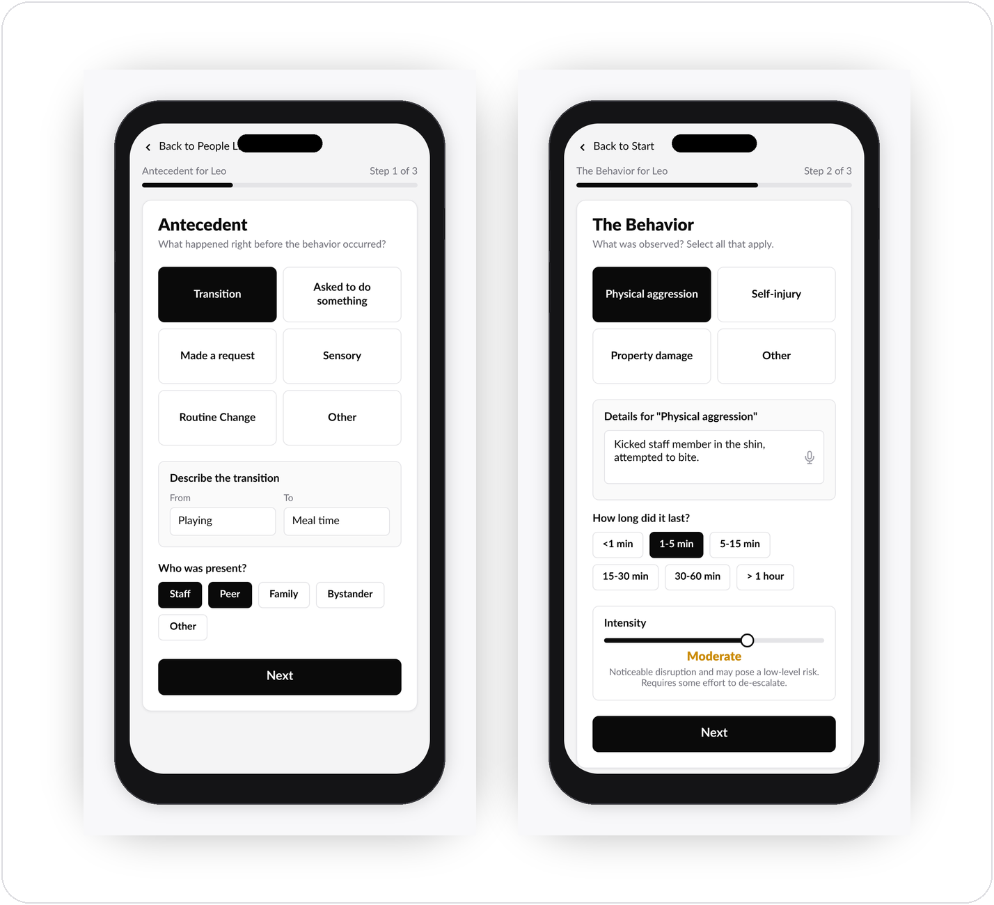 side by side mobile screens of the swiftabc app